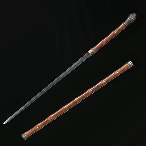 Japanisches echtes Schwert mit Palisanderscheide,Musterstahl handgeschmiedet,95 cm handgefertigtes gerades Schwert,Kampfsport-Übungsschwert,zum Sammeln,Kendo,Ausstellen,Geschenke,Cosplay,Requisiten