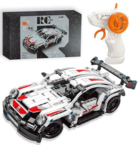 laddutoi RC Auto F1 ab 8 Jahre kompatibel mit Lego Technic, 420-teiliges 1:16 Weiß Modell Mit 2.4G Hz Fernbedienung, Perfektes Geburtstag Geschenk für Kinder ab 10 11 12 13 14 15 Jahren