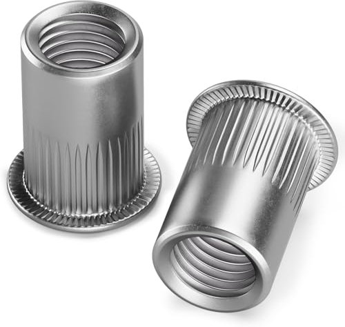 YOOPIN 60 dadi rivetti M6, in acciaio inox 304, rivetti ciechi, rivetti filettati a testa piatta, dadi per rivetti in acciaio inox per lamiere, apparecchi elettrici e prodotti industriali