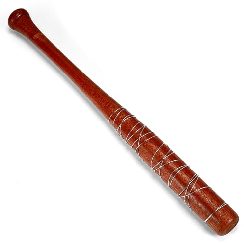 Sratte Baseballschläger aus Holz und künstlicher Stacheldraht, 64 cm, Holzkugelschläger, Holzschläger aus Kunststoff, Stacheldraht, Dekoration für Halloween, Cosplay, Cowboy, Party-Dekoration