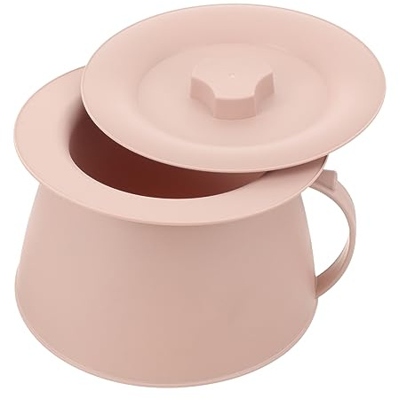 Didiseaon Pot de Chambre Adulte et Base Plate pour Personnes Âgées Surface Lisse en Plastique Stable avec Couvercle et Usage Nocturne