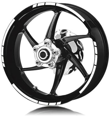 OPYJRL Schön und langlebig Motorrad-Reifen Und Felge, Reflektierender Dekorativer Aufkleber, Kombi-Räder-Aufkleber-Set Für TUONOV4(Reflective White)