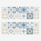 Dinghaole Lot de 24 autocollants vintage victoriens bleus pour carrelage mural, cuisine et salle de bain, autocollants vintage imperméables