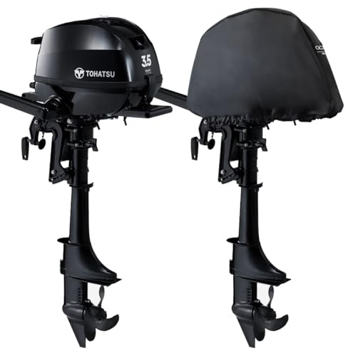 Oceansouth Tohatsu Halbe Außenbord-Abdeckung (MFS4D, MFS5D, MFS6D 2020>) – Schwarz, wasserabweisend, Außenbordmotor-spezifische Passform – Motorhaubenabdeckung