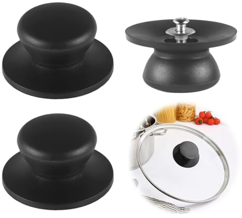 HAMKU 3 Stück Topfdeckelgriff,Pfannendeckel,Topfdeckelknopf,Topfgriffe,Topfdeckelgriff Ersatz,Griff für Topfdeckel Universal Topfdeckel,Deckelgriff für Glasdeckel Ersatzteile,Griffschutz