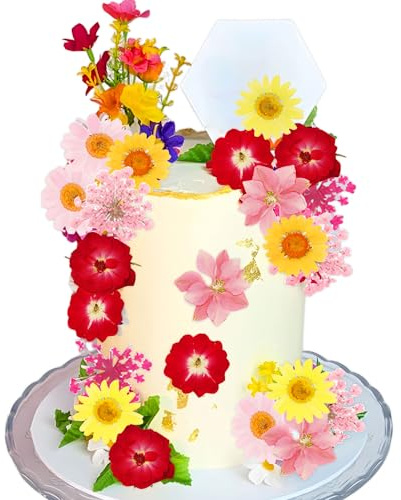 JeVenis Rote Wildblumen Tortendekoration Wildblumendekor Baby in Bloom Tortendekoration für Babyshower Geburtstag Brautdusche Hochzeit Party Dekoration