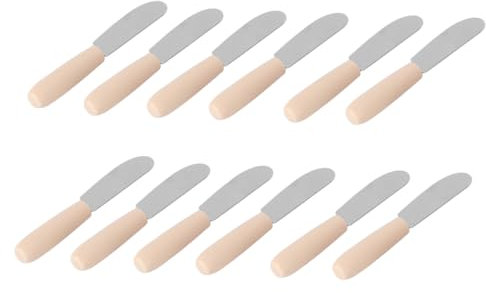 FUNNETOYU 10pièces Set De Couteaux à Beurre Acier Inoxydable Avec Poignée Plastique Ustensiles De Pâtisserie Pour Étaler Fromage Et Beurre