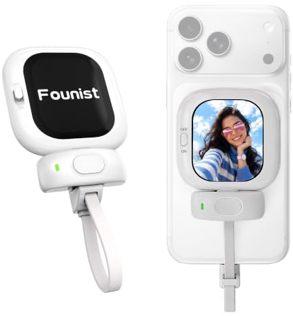Founist Vlogmate Mini Vlog Selfie Monitor Bildschirm | Telefon Halter Clip Mount für Selfie,Vlog & Live, kompatibel mit iPhone Rückkamera, verzögerungsfrei, unterbrechungsfrei