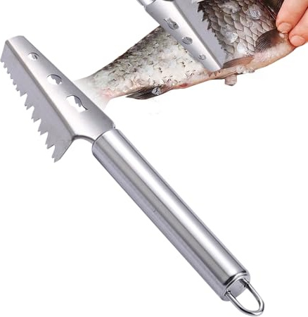 Attrezzo per Squamare Pesce, Raschietto Squamapesce, Strumento in Acciaio Inossidabile per Pulizia Cucina Preparazione Frutti di Mare Escursioni Chef Famiglia