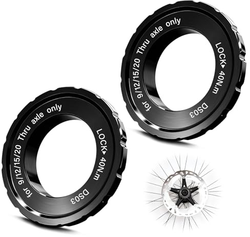 Centerlock Anillo de bloqueo de disco de freno de bicicleta para Shimano – 2 discos de freno de herramientas Centerlock para Shimano, 44 x 26 x 8 mm, anillo de bloqueo central, adaptador de buje de