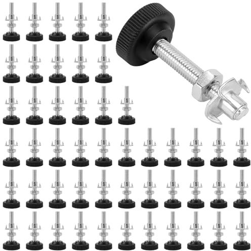TAICHEUT 50PCS Adjustable Levelling Feet M8 x 50mm, Heavy Duty Furniture Levelers, Anti-Slip Table Leg Extenders for Uneven Floors