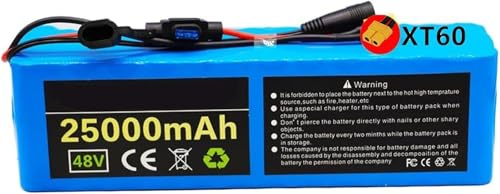 Batería de Bicicleta eléctrica 48V 25Ah 20Ah 14Ah 12Ah, Ebike Batería 48V 25Ah 20Ah 14Ah 12Ah Batería De Alta Potencia con Cargador para Motor de 1000W 750W 500W 200W