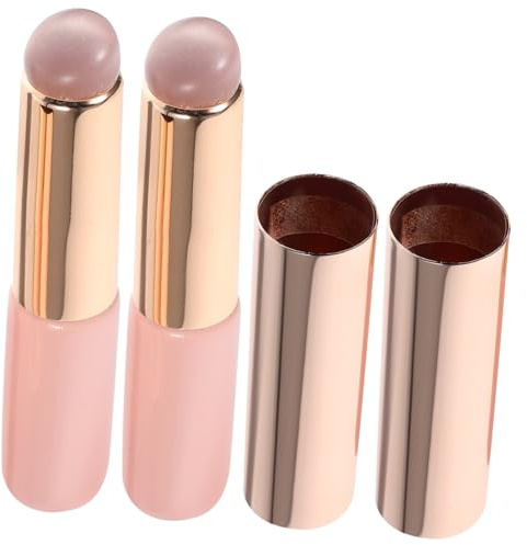 Healifty 2 pezzi Pennelli Labbra in Silicone con Testa Rotonda per Trucco Preciso Applicatori Rossetto e Correttore Portatili Resistenti e Facili da Usare per Make-up Labbra Professionale