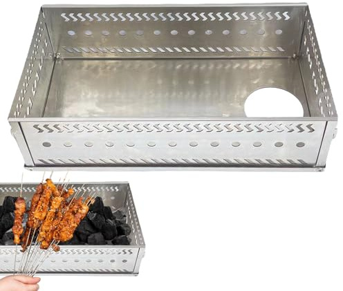 Panier Pierres Poêle Sauna - 37.5x20x10cm Acier Inoxydable Pliable | Boîte Saunaa Chauffage Extérieur Bois Humidification | Accessoires Sauna Spa