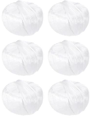 sourcing map 6 rollos de cuerda de plástico de nailon de poliéster, 80 m, cuerda de nailon para el hogar, hilo de polipropileno para jardinería doméstica, atado, manualidades, color blanco