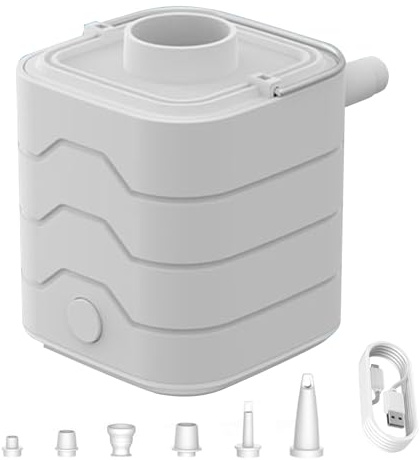 Portable Air Pump | LED Light Inflator Deflator - Quick-Fill Air Pump - for Outdoor Camping Cushions Boats Swimming Ring Couch Pool Floats