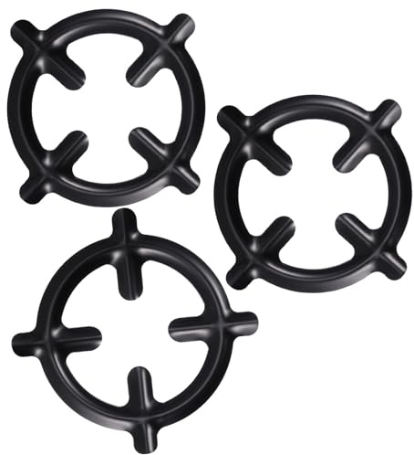 STAHAD 3 Soportes para Cafetera de Hierro Fundido, Anillos Reductores para Estufa de Gas, Rejillas para Ollas Redondas, Salvamanteles para Cocinas Pequeñas de Gas, Uso en Hogar y Camping