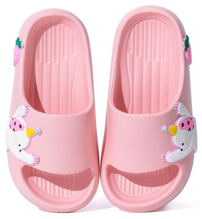 Vunavueya Chanclas de Baño Antideslizantes para Niños y Niñas Sandalias Zapatillas EVA para Baño Playa Piscina Jardín Rosa 26/27 EU