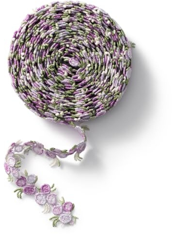 CHUQING Spitzenband Blumen Schleifenband Spitze Geschenkband Dekoband Lila | Florales Spitzenband für Näharbeiten, Kleidung, Taschen, Hochzeiten und Heimdekoration