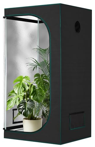 Garvee Armario de Cultivo Interior 80x80x160cm, Tienda de Cultivo para Plantas en Tela Oxford 600D de Alta Densidad, Lona de Cultivo Hidropónico Resistente y Totalmente Opaca, Montaje Fácil, 1 Unidad