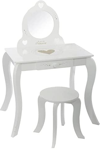 ATMOSPHERA CREATEUR D'INTERIEUR - Tavolino e sgabello per bambini Demoiselle bianco L71,5 cm