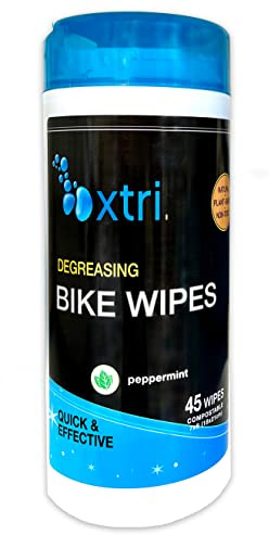 Xtri Bike Wipes - 45 Degreasing Wet Wipes – Safe Natural Peppermint - by Jasmine Seven