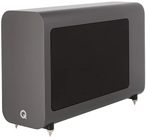 Q ACOUSTICS 3060S Active Subwoofer Graphite Gray - Enclosure Type: Infinite Baffle, 8 Driver, 150 Watt Class D Amplifier - Powered Home Audio Subwoofers for Home Theater Sound System
