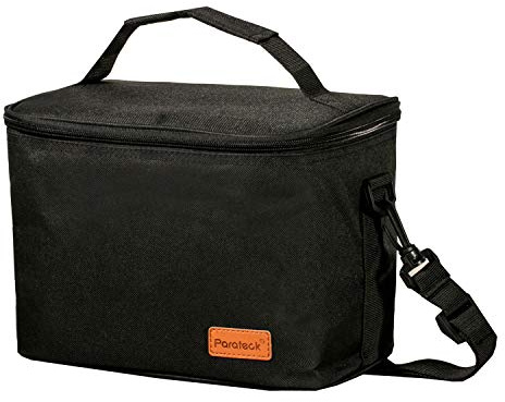 Parateck Isolierte Lunchtasche Bento-Box Container Tote Auslaufsicher Mittagessen Kühltasche für Schule Arbeit Camping Picknick Schwarz