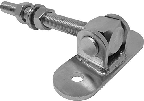 SOTOOLS Torangel M16 lang, Edelstahl V2A, mit Befestigungsplatte | Torscharnier.