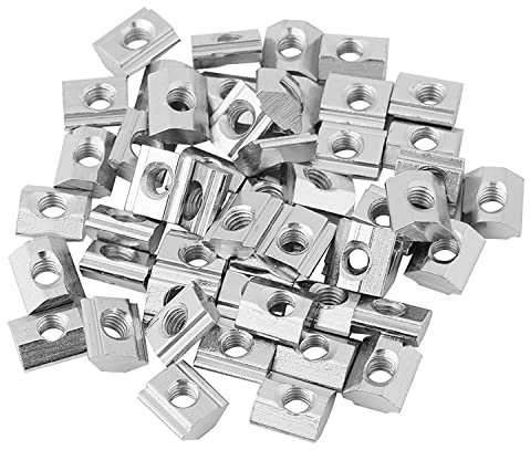 Dadi a T serie 50 pezzi scorrevoli tipo UE 20/30 M4/M5/M6 in acciaio al carbonio filettatura in testa martello dado a T per accessori profilo di estrusione in alluminio(EU30-M6)
