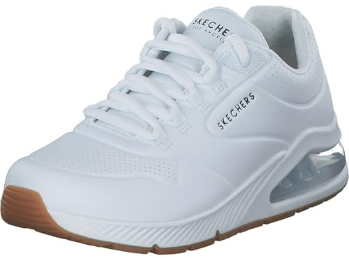 Skechers UNO 2 AIR AROUND YOU, Zapatillas para Mujer, White Duraleather / Mesh Trim, 36 EU
