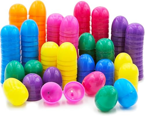 The Dreidel Company 500-Pack Fillable Easter Eggs with Hinge Bulk Colorful Bright Plastic Easter Eggs, Perfect for Easter Egg Hunt, Suprise Egg, Easter Hunt, 2.25 Assorted Colors (500-Pack)