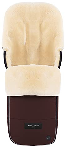 Chancelière en peau de mouton FLIMS LUXE de WERNER CHRIST BABY – Pour poussette ou landau, en fourrure médicale, universelle (Bugaboo, Cybex, Joolz, etc.), en marron