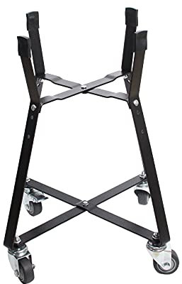 VANKEY Rolling Cart for Kamado Joe Junior Accessories,Kamado Nest with Heavy Duty Locking Caster Wheels Powder Coated Steel Outdoor Grill Stand, Black, JR SERIES
