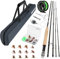TOPFORT Fliegenfischrute und Angelrolle, Kombi-Starter-Set, 4-teilig, leicht, Ultra-tragbar, Graphit, komplettes Starterpaket mit Tragetasche (5/6# 2,7 m Fliegenfischrute und Angelrolle-Kombination)