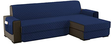 sevi's Sofabezug L Form 200cm Wasserdicht, Sofa überzug Ecksofa Reversibel Kratzfest Fleckenresistent - Sofa Cover für Katzen und Hunden - Blau