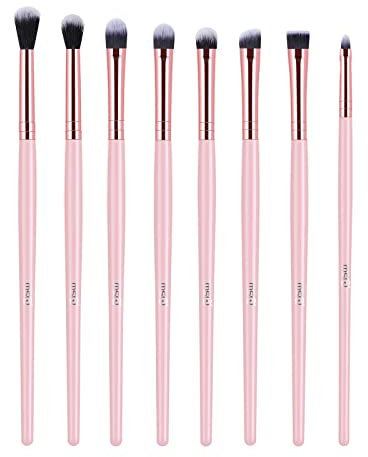 MSQ Lidschatten Pinselset 8 Stück Augen Make Up Pinsel Augenpinsel Set Premium Synthetischen Auge Schminkpinsel Set - Super Geschenkidee Rosa