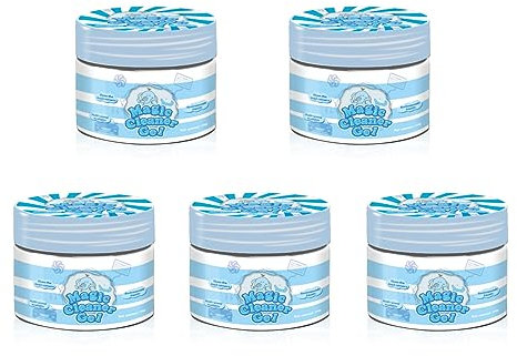 LANMOU 5 Pezzi Gel Pulizia Auto, Gel Pulizia Tastiera Pulizia Dell'Auto Gel Detergente Gel per la Pulizia Dell'Auto Riutilizzabile Gel Rimuovere Polvere Universale Polvere Detergente