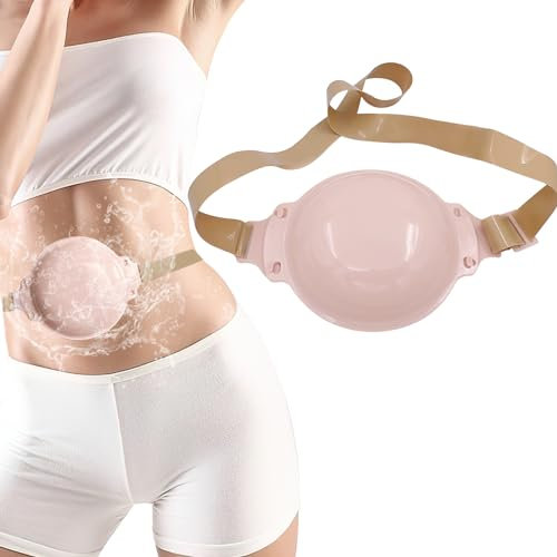 Heagimed Stoma Ostomy Waterproof Bath Cover with Adjustable Ostomy Belt, Silicone Ostomy Shower Wound Protector Ostomy Supplies, Skin Color