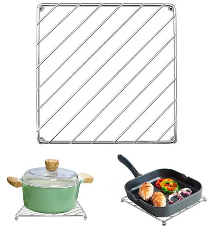 Topfuntersetzer TöPfe Pfannenuntersetzer HitzebestäNdig Topfuntersetzende - Metall Untersetzer Pfannenschutz, FüR Topf, Pfanne, Auflaufform, KüChen Tischplatten, 18,5x18,5 cm, Silber