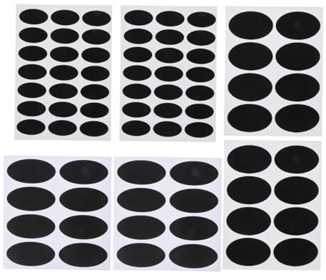 148 Pcs Seasoning Bottle Stickers Black Paper Waterproof Kitchen Labels | Elliptical Chalkboard Style, Helps Distinguish Belongings, Practical Pantry Use, 148 Piece Pack, Black