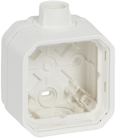 LEGRAND, Plexo New Feuchtraum Aufputzdose 1-fach, ISO 20 Kabelzugang, Farbe: UltraWeiß, 069686L