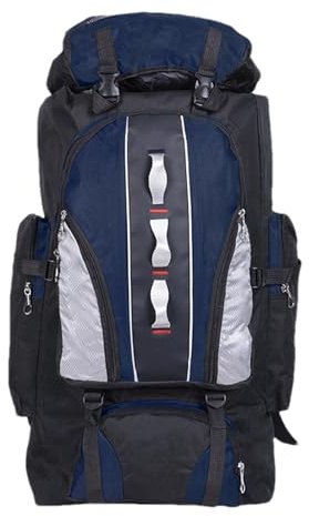 Wasserdichter Camping-Rucksack, Wanderrucksack, Reiserucksack für Outdoor-Sportarten, 100 l, leicht, für Outdoor-Sportarten, dunkelblau, Se référer au descriptif