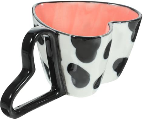COLLBATH Tazza in Ceramica A Forma Di Cuore Tazza Da Bere Con Manico Per Ufficio Casa Per Latte Tè Cocktail Bibite E Vino