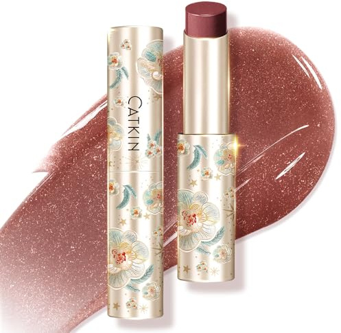 CATKIN Glossy Tinted Lip Balm, Hydrating Natural Lip Repair Melting Balm, Sheer Colour Plumping Lip Gloss, Butter Formula for Dry Cracked Lips, 3.4g