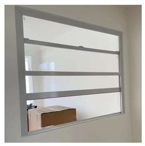 Finestre scorrevoli In Alluminio Finestra di Montaggio Ad Incasso Bianco, Finestra Mobile per Capannone con Vetro Temperato, Sollevamento Verticale Finestra di Isolamento Acustico per Cucina Bagno Sos