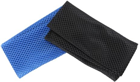 Enwye Lot de 2 Grands Sacs de Rangement en Maille avec Cordon de Serrage pour la Natation, la plongée avec Tuba et Le Rangement du matériel de Plage, Noir et Bleu