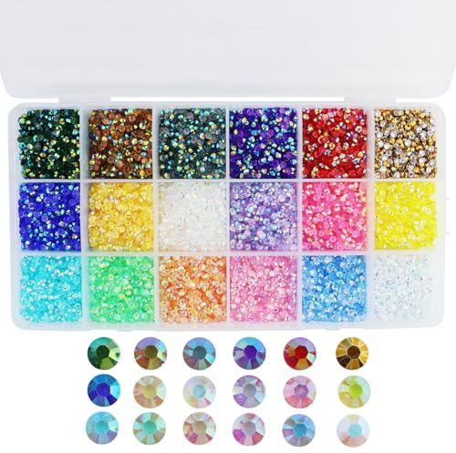 18 Colores 3mm Parte Trasera Plana De Resina De Cristal Rhinestones,Rhinestones De Imitación Para Manualidades Para Manualidades,uñas,ropa,cara,zapatos,vasos,decoración