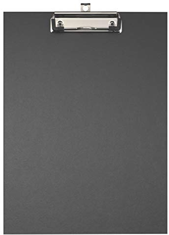Exacompta - Rif. 17291E - Scatola da 10 Portablocco con clip in cartone foderato con carta rivestita con clip e sistema di aggancio a parete - Dimensioni: 23 x 32 cm per documenti in formato A4 - Nero