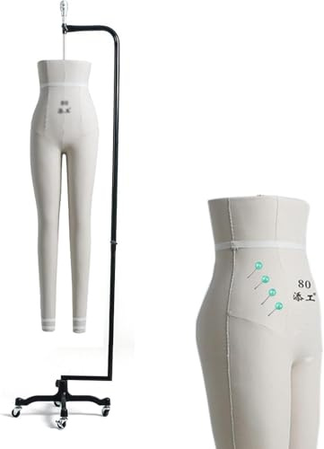Schneiderpuppe Torso Schneiderpuppe Weiblich for Hosen/Hosen, Übergröße Beinpuppe Styropor Mit Rädern(88)